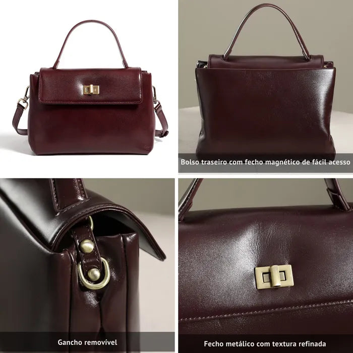Bolsa Feminina de Couro Transversal Santorini