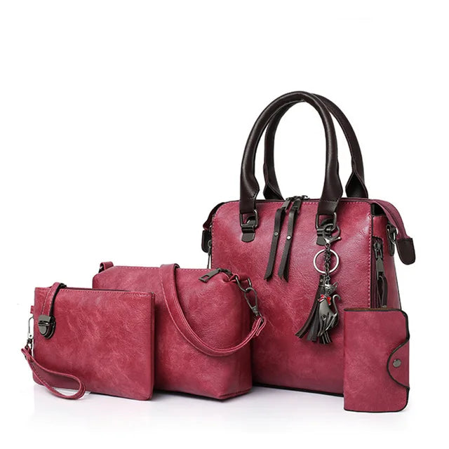 Bolsa Feminina de Couro Tote Zafera [Compre 1 Leve 4]
