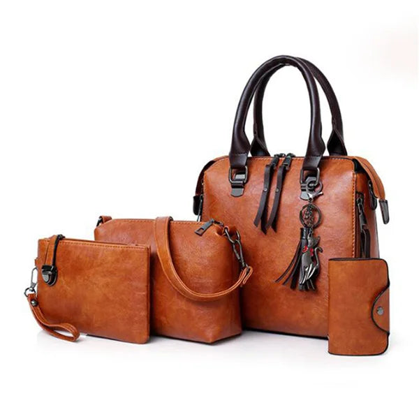 Bolsa Feminina de Couro Tote Zafera [Compre 1 Leve 4]