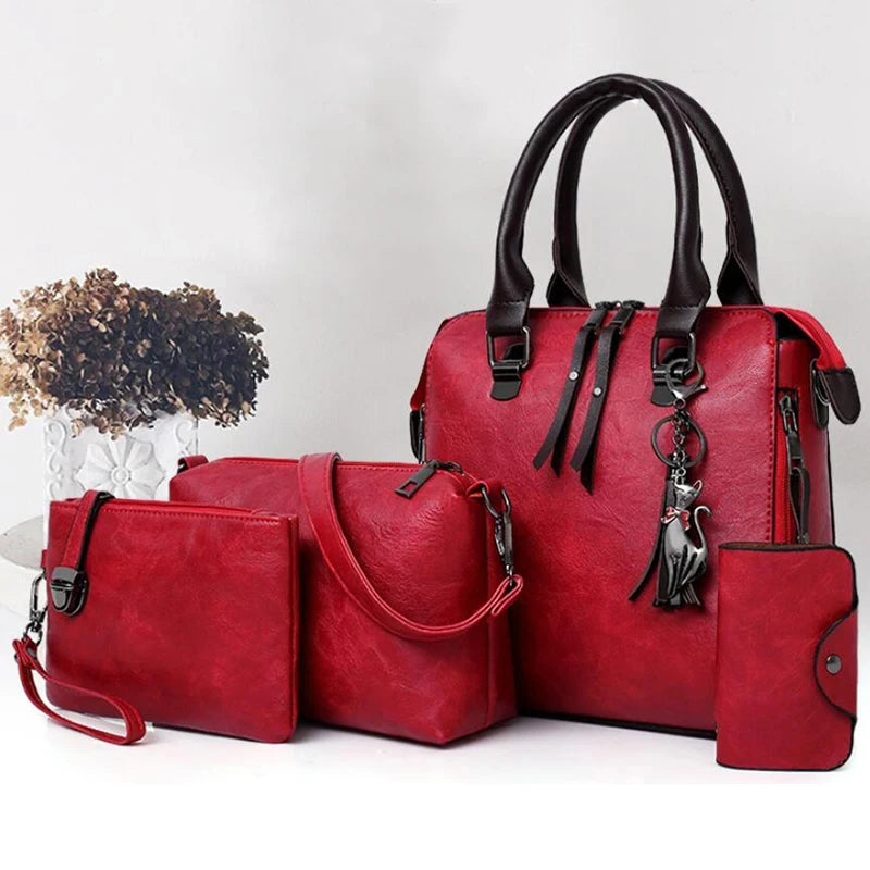 Bolsa Feminina de Couro Tote Zafera [Compre 1 Leve 4]