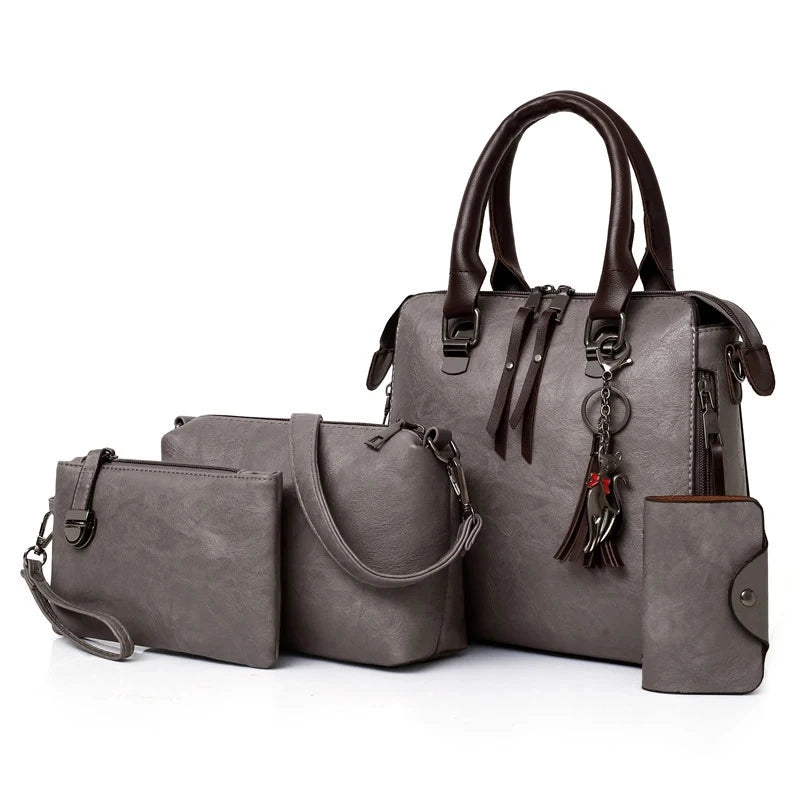 Bolsa Feminina de Couro Tote Zafera [Compre 1 Leve 4]
